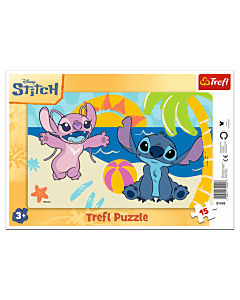 Puzzle ramkowe 15 el. Lilo & Stitch, W cieniu palm 