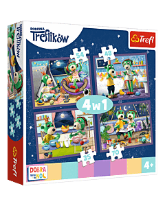 Puzzle 4w1, Wieczorne rytuały Treflików, Dobranoc Trefliki na noc - opakowanie