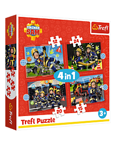 Puzzle 4w1 Strażak Sam, Przygoty Strażaka Sama - opakowanie