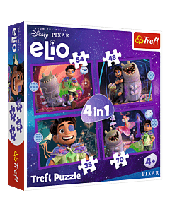 Puzzle 4w1 Elio, Pozaziemskie misje Elio - opakowanie