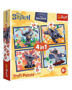 Puzzle 4w1 Lilo & Stitch, Wakacje na Hawajach