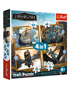 Puzzle 4w1 Jak wytresować smoka, Smocze dni