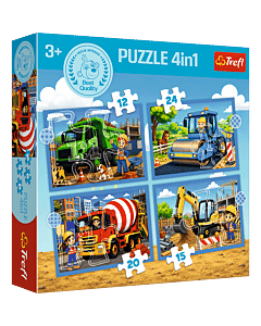 Puzzle 4w1 Rodzina Treflik&oacute;w, Pracowite popołudnie  - opakowanie 