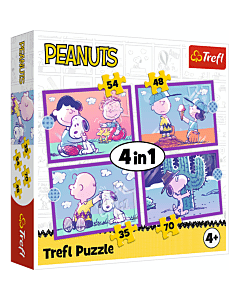 Puzzle Peanuts 4w1 Ze Snoopym jest wesoło - opakowanie 