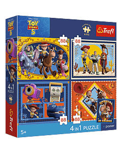 Puzzle Premium Plus Kids, Toy Story 4 x 88 el. Czas zabawek + kolekcjonerski plakat - opakowanie 