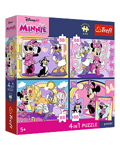 Puzzle Premium Plus Kids, Disney 4 x 88 el. Magiczne momenty + kolekcjonerski plakat - opakowanie 