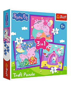 Puzzle 3w1 Peppa Pig, Zwyczaje świnki Peppy - opakowanie