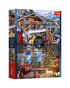 Puzzle 2 x 500 el. Święta w górach - opakowanie