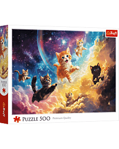Puzzle 500 el. Kosmiczne kotki - opakowanie 