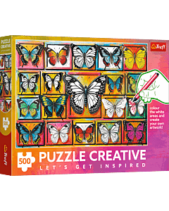 Puzzle Creative 500 el. Kolekcja motyli - opakowanie 