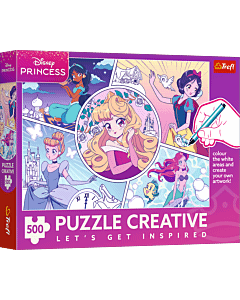 Puzzle Creative 500 el. Księżniczki, Baśniowe Kr&oacute;lestwa - opakowanie