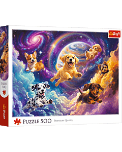 Puzzle 500 el. Kosmiczne pieski - opakowanie 
