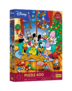 Puzzle 600 el. 40-lecie Trefl - Myszka Miki i Przyjaciele - Święta - opakowanie
