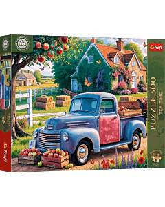 Puzzle 500 el. Premium Plus Quality, Mistrzostwa Europy, Tea Time: Samochód farmera - opakowanie