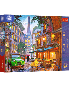 Puzzle 500 el. Premium Plus Quality, Mistrzostwa Europy, Tea Time: Kawiarnia w Paryżu - opakowanie