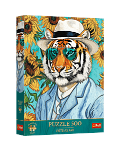 Puzzle Premium Plus Quality Pets as Art 500 el. Pan Tygrys i Słoneczniki