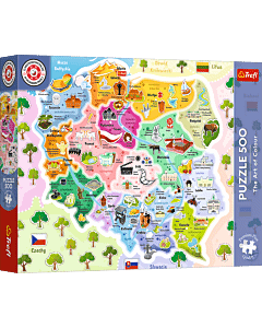 Puzzle 500 el. Premium Plus Quality, Mistrzostwa Polski, Mapa Polski - opakowanie 