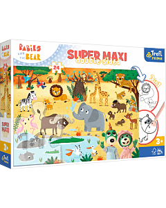 Puzzle Rodzina Treflików, 24 SUPER MAXI, Bobaski na safari