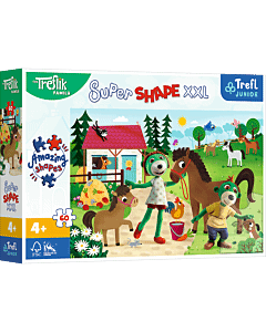 Puzzle Super Shape XXL Rodzina Treflików 60 el. Trefliki w stadninie koni - pudełko