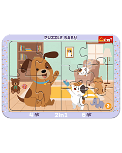 Puzzle ramkowe Baby, Jak pies z kotem