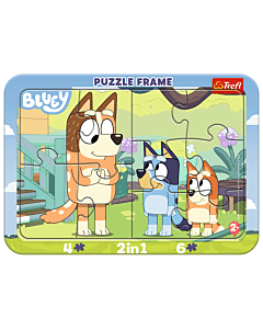Puzzle ramkowe Baby Bluey, Bluey i Bingo