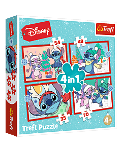 Puzzle 4w1 Lilo i Stitch, Święta - opakowanie