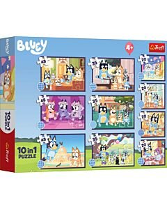 Puzzle Bluey 10w1 Historia Bluey - opakowanie 
