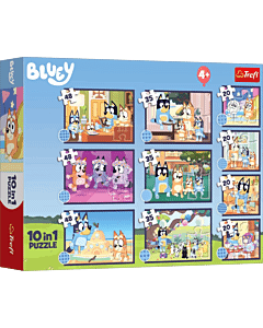Puzzle Bluey 10w1 Historia Bluey - opakowanie 
