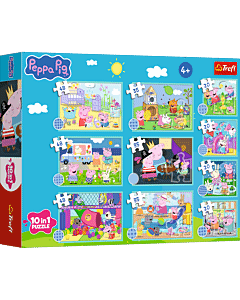 Puzzle Peppa Pig 10w1 Zabawny świat Peppy - opakowanie 