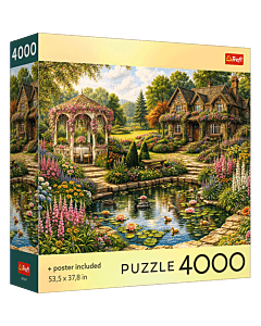 Puzzle 4000 el. USA Collection: Cottage by a Blooming Garden - opakowanie 