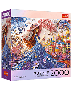 Puzzle 2000 el. USA Collection: Lady with a Parasol - opakowanie 