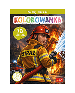 Książka aktywizująca Strażak OSP, kolorowanka z naklejkami - opakowanie 