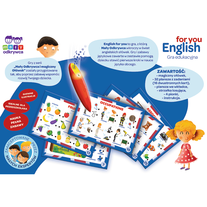 Tył pudełka magiczny Ołówek Gra - English