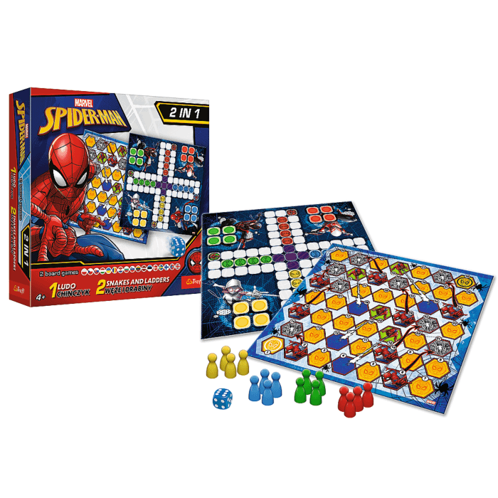 Gra 2w1 Chińczyk / Węże i drabiny Spider-Man