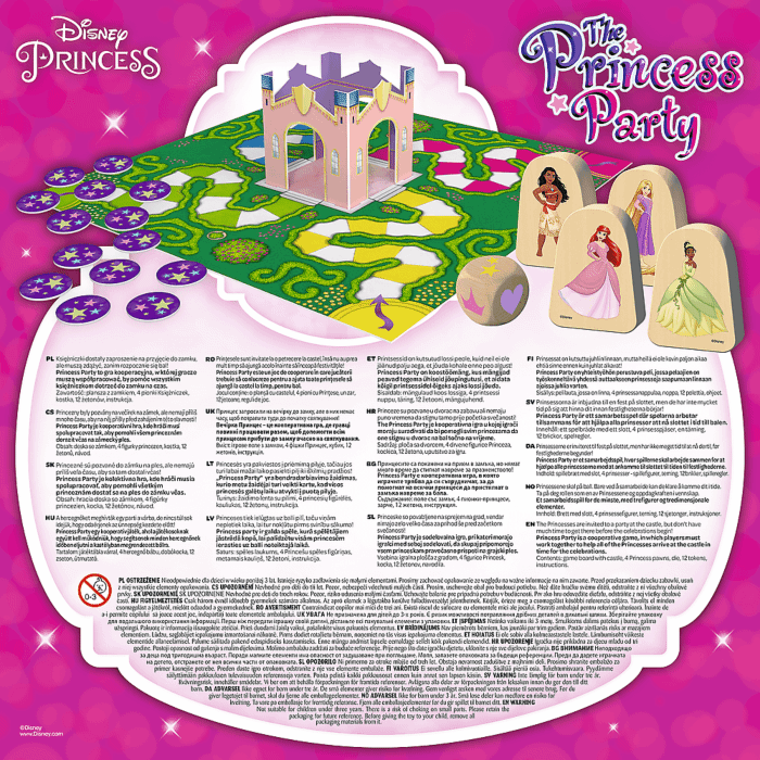 Gra planszowa Disney The Princess Party - tył opakowania
