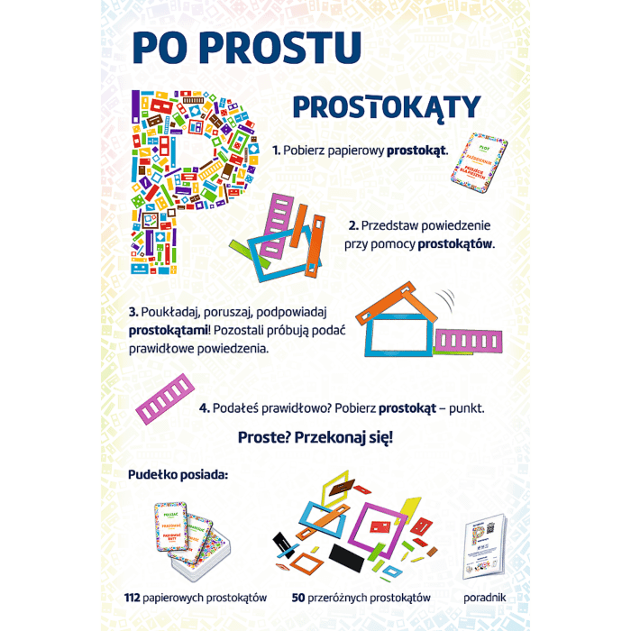 Tył opakowania gry Po prostu P Prostokąty od Trefl