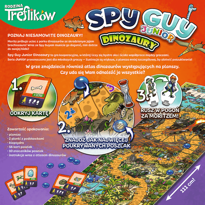 Gra rodzinna Spy Guy Junior Dinozaury - tył opakowania