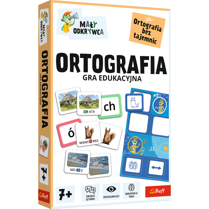 Gra dla dzieci Ortografia, Mały Odkrywca - opakowanie Gra dla dzieci Ortografia, Mały Odkrywca - opakowanie