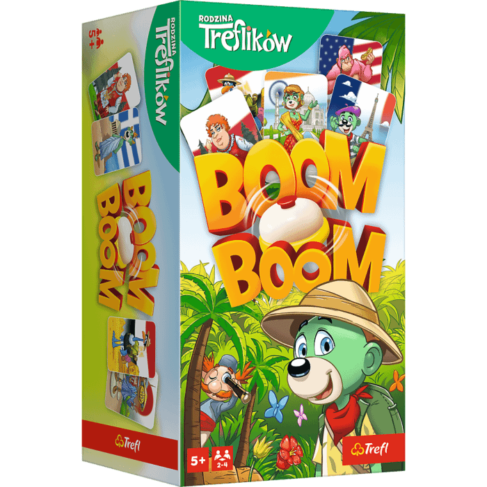 Gra zręcznościowa Boom Boom Rodzina Treflików - opakowanie Gra zręcznościowa Boom Boom Rodzina Treflików - opakowanie