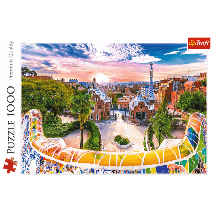 Zachód słońca nad Barceloną, Hiszpania, puzzle 1000 elementów Trefl 3