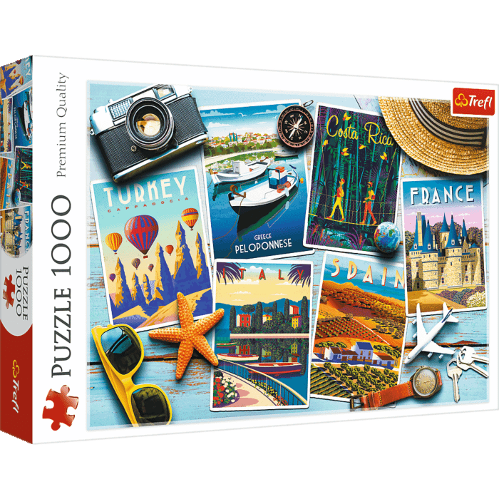 Wakacyjne pocztówki, puzzle 1000 elementów Trefl, zdjęcie 1 Wakacyjne pocztówki, puzzle 1000 elementów Trefl, zdjęcie 1