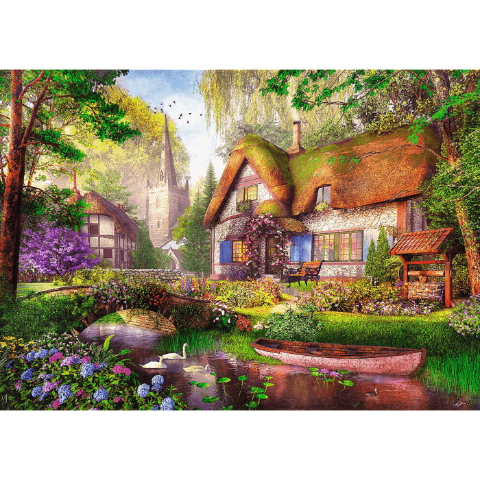 Puzzle Premium Plus Quality 1000 el. Tea Time: Urocza chatka w