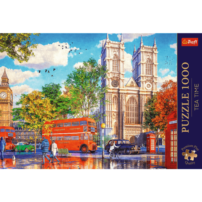 Puzzle Premium Plus Quality 1000 el. Tea Time: Widok na Londyn  - przód opakowania