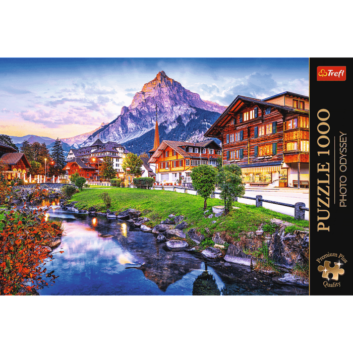 Puzzle Premium Plus Quality 1000 el. Photo Odyssey: Alepejskie miasteczko, Szwajcaria - przód opakowania