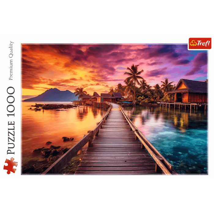 Puzzle 1000 el. Rajska wyspa - przód opakowania