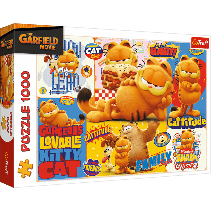 Puzzle Garfielda 1000 el. Przygody Garfielda - opakowanie