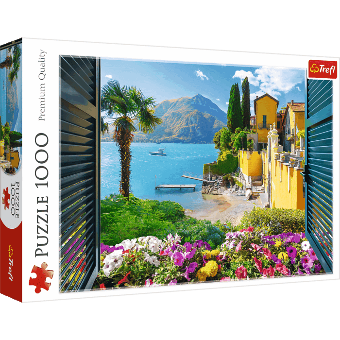 Puzzle 1000 el. Widok na jezioro Como - opakowanie