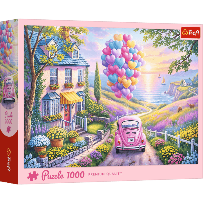 Puzzle 1000 el. Romantyczna przejażdżka - przód opakowania