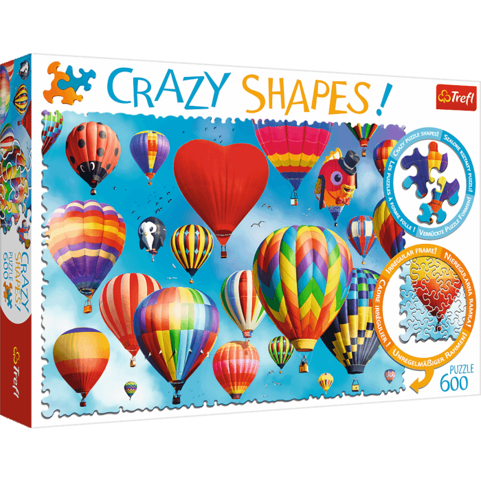 Puzzle Crazy Shapes 600 el. Kolorowe Balony - opakowanie 