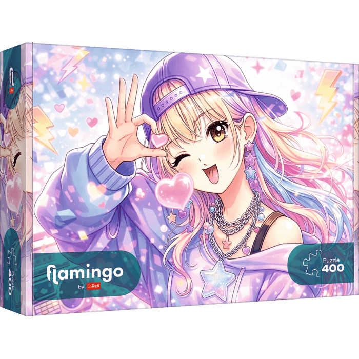 Puzzle 400 el. Flamingo by Trefl, Pastelowy urok - opakowanie 